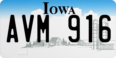 IA license plate AVM916