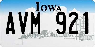 IA license plate AVM921
