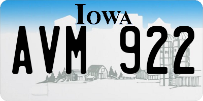 IA license plate AVM922