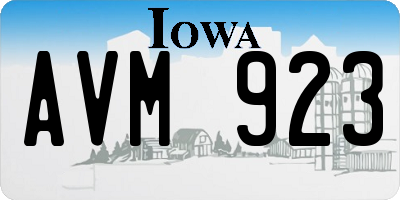 IA license plate AVM923