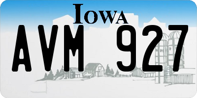 IA license plate AVM927