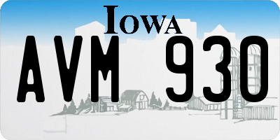 IA license plate AVM930