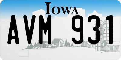 IA license plate AVM931