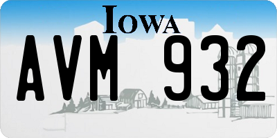 IA license plate AVM932