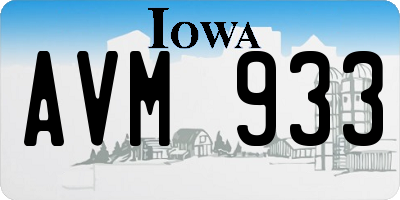 IA license plate AVM933