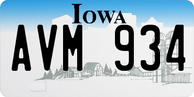 IA license plate AVM934