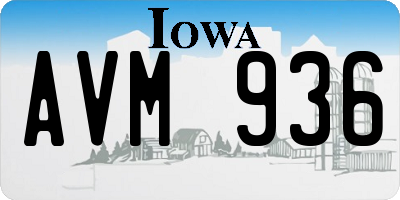 IA license plate AVM936