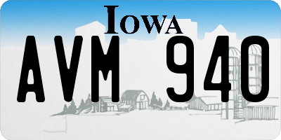 IA license plate AVM940