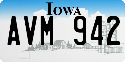 IA license plate AVM942