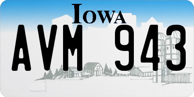IA license plate AVM943