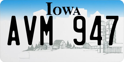 IA license plate AVM947