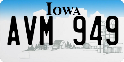 IA license plate AVM949