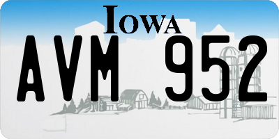 IA license plate AVM952