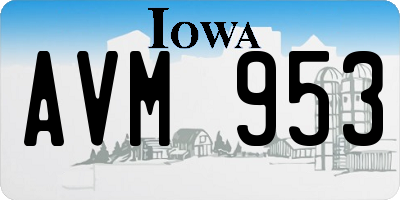 IA license plate AVM953