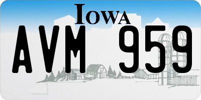 IA license plate AVM959