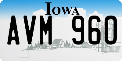 IA license plate AVM960