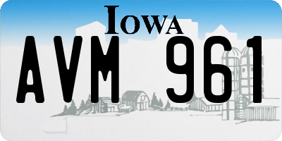 IA license plate AVM961