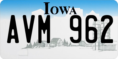 IA license plate AVM962