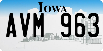 IA license plate AVM963