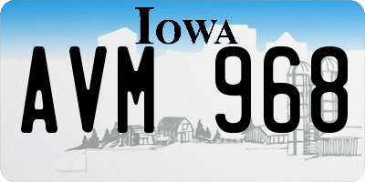 IA license plate AVM968