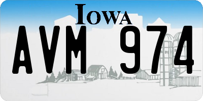 IA license plate AVM974