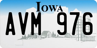 IA license plate AVM976