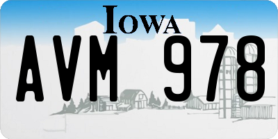 IA license plate AVM978