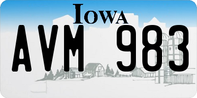 IA license plate AVM983