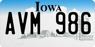 IA license plate AVM986
