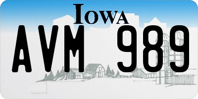 IA license plate AVM989