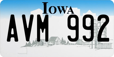 IA license plate AVM992