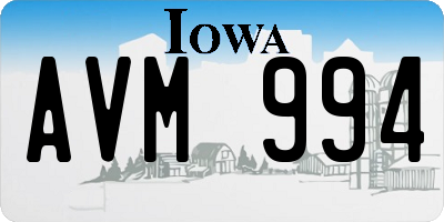 IA license plate AVM994
