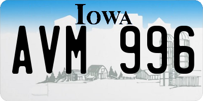 IA license plate AVM996