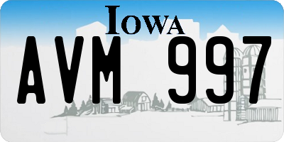 IA license plate AVM997