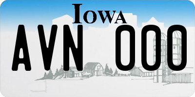 IA license plate AVN000
