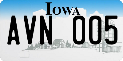 IA license plate AVN005