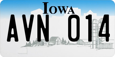 IA license plate AVN014
