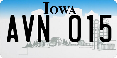IA license plate AVN015