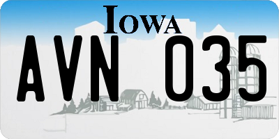 IA license plate AVN035