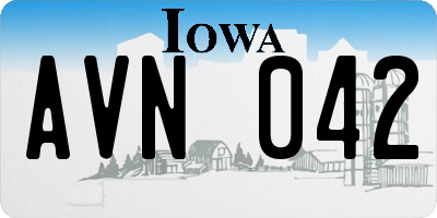 IA license plate AVN042