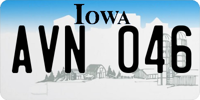 IA license plate AVN046