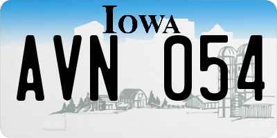 IA license plate AVN054