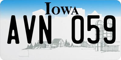 IA license plate AVN059