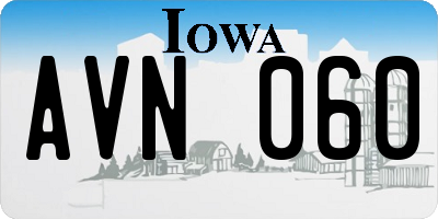 IA license plate AVN060
