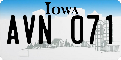IA license plate AVN071