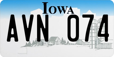 IA license plate AVN074