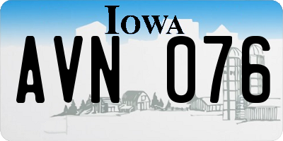 IA license plate AVN076