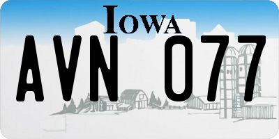 IA license plate AVN077