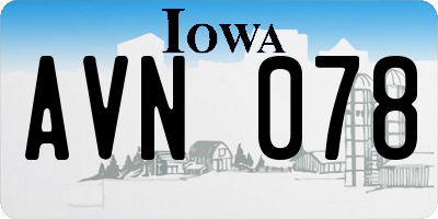 IA license plate AVN078