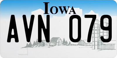 IA license plate AVN079